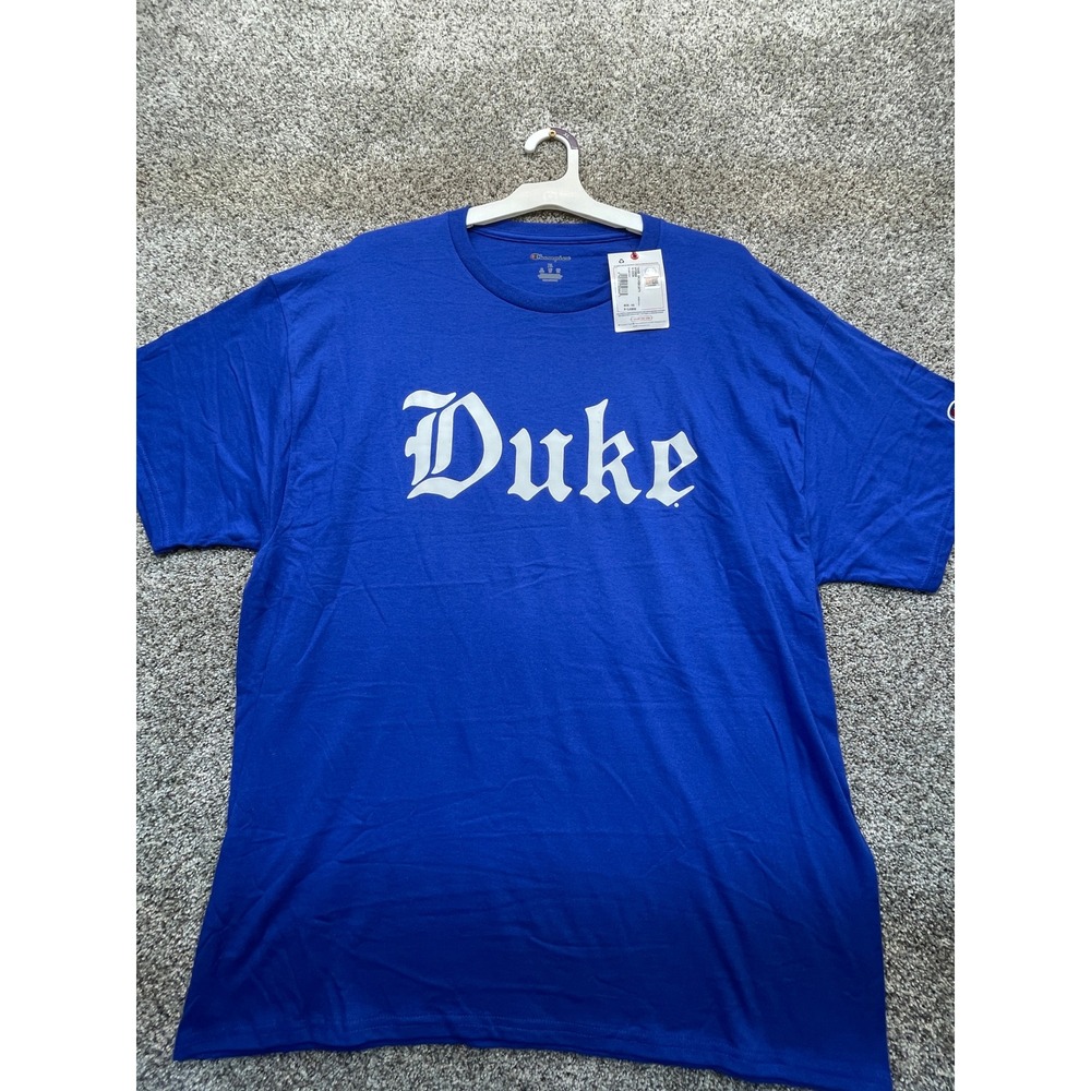 Duke University T-Shirt Mens XL Blue NEW Gothic Champion Font Graphic Tee